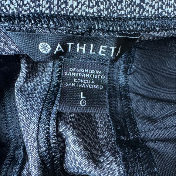 Athleta Delancey Skyline Tight Women’s large Black and White Pants Zip Ankle - Picture 8 of 11